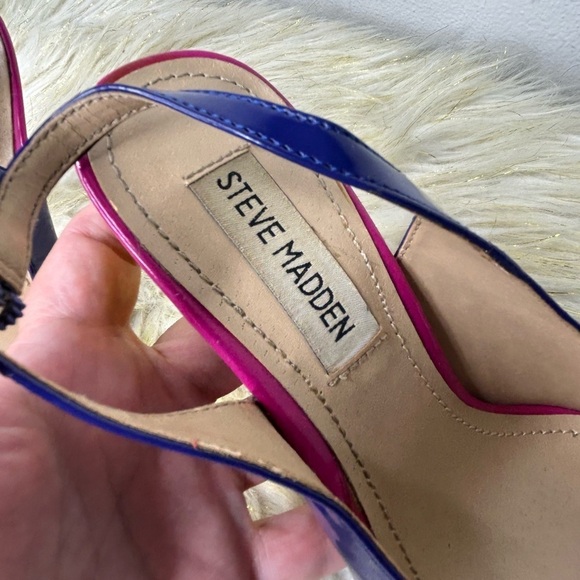 Steve Madden P-Evan Patent High Heel Slingback‎ Strap Open Toe 6 - Picture 8 of 11